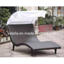 Outdoor Patio Rattan Set de canopée en osier Swing Sunbed